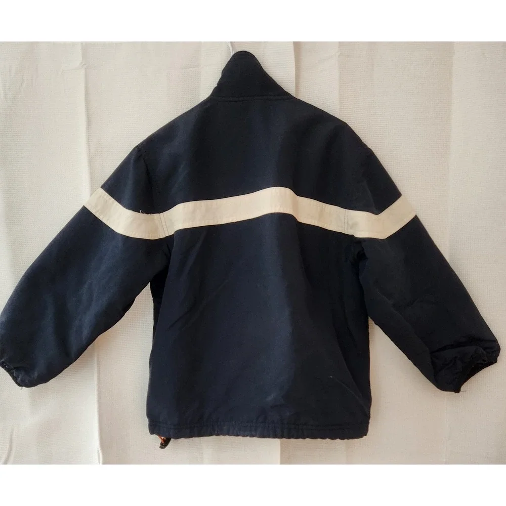 Vintage‎ 90s Gap Navy Blue White Stripe Fleece Lined Zip Jacket Kids Size S/5-6